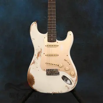 Nova kvalitetna bijela ručno dragocjenost electirc gitara, s палисандровым zapise za pečat , kineski fatory radi sve vrste gitare
