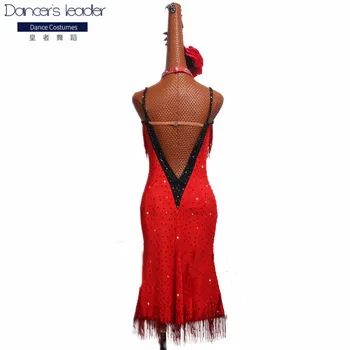 Nova odjeća za latinoameričke plesove high-end bead tube tassel performance odjeca red wrap sling hip competition clothing