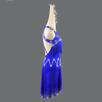 Novi stil latinski ples odijelo elastan kićanka kamenje latinski ples haljina za žene latinski ples natječaj haljine 2xs-6xl