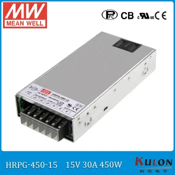 Originalni MEAN WELL HRPG-450-15 450 W 30A 15 U Izvor Napajanja meanwell niska potrošnja energije napajanje 15 U s funkcijom PFC