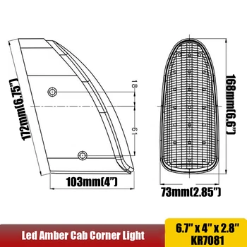 Par Amber lampa Kabine 12V Led Svjetlima Za John Deere Utovarivač Bager 310G,310J,410J,410K,410L,710G,710J,710K+ AT326622