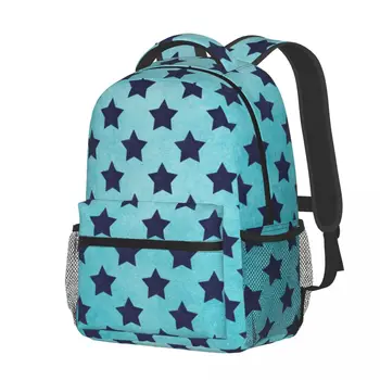 Plava Teksture Stare Zvijezde Predložak Random Daypack Putovanja Školska Torba s Džepovima za Žene College