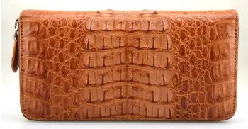 Prirodna krokodilske smeđa koža dugačak muški novčanik koža krokodila kožne torbice spona za novac besplatna dostava