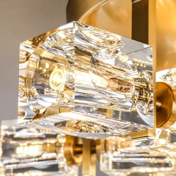 Raskošne kristalne lustere dnevni boravak minimalistički plafonjere blagovaonica led viseće svjetiljke mesing lusteri cristal