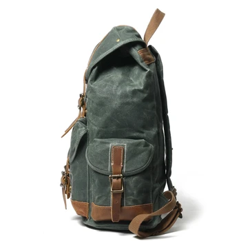Retro cool ruksak vanjski putovanja velikog kapaciteta ruksak jednostavan muške vodootporne vosak platnu polje paket