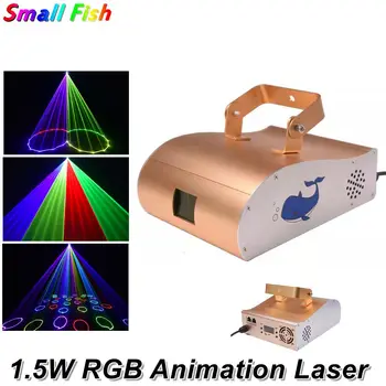 RGB Animirani Lasersko Svjetlo 1,5 W RGB Boja laser Light / DJ Svjetla/ Scenic Svjetlo/ Lasersko Svjetlo/Laserski Projektor Za Diskoteke KTV