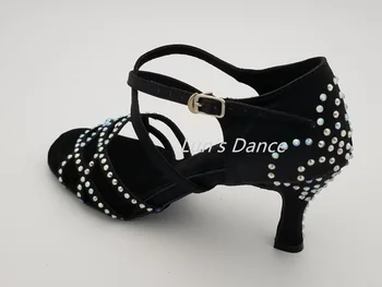 SALSA Dance Cipele vještački Ten Crna Slova Plesne Cipele Dvorana Vjenčanje Plesne Cipele Salsa Večer Plesne Cipele Cipele Slova