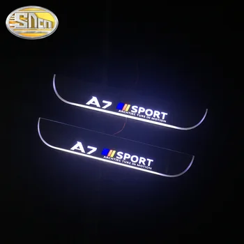 SNCN Auto Led Prag Za Audi A7 C7 RS7 Sedan 2009-2019 ultra-tanki Akril Dynamic Led Dobrodošli na Svjetlo ukrasna Maska Pedala