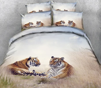 Tiger 3D komplet posteljinu Blizanac Puni kralj Kraljica dječja soba krevetu Deka Jastučnica, Posteljina, Kalifornija kralj