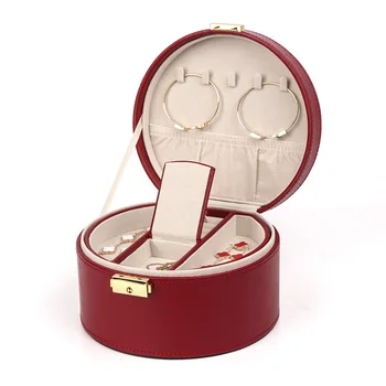 Umjetna koža kutija crvena odvojiv prsten, naušnice skladištenje kutija ogrlica privjesak kovčeg u rasutom stanju