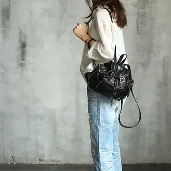 Vendange nova moda svakodnevno za žene Europski i američki Stil vintage ručni rad mini remen od prave kože backpack2234