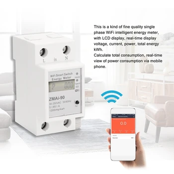 Wifi Intelektualni brojilo energije Potrošnja energije kwh vat-sat metar Podrška Smartlife/Tuya App Radi Alexa Google Home