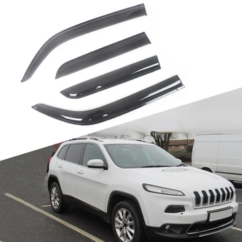 Za Jeep Cherokee-2016 Auto Bočni Prozor Vjetar Deflectors Viziri Crna Kiša Garde Vrata Vizir Za Ventilaciju Nijanse Tamno Dim Ventvisor