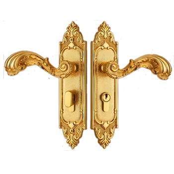 Zlatni Čvrste prikladniji mesinga Vrata Dvorac Antički Brončani Ručka Spavaća soba Brave Europska Moda Mute Lockset za Portret Sobe Kuhinja Vrata Okovi